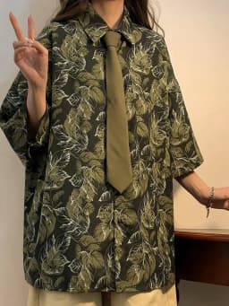 Brown retro tie women's fruit green coffee handmade casual shirt candy colored trendy versatile tie