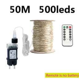 50M/120M LED String Lights Silver Wire Fairy Lights Christmas Garland For Street Patio Tree Garden Camping Party Decor