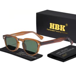 HBK Retro Round Men Sunglasses Punk Propionic Acid Pin Temple Luxury Sun Glasses Women Sports Leisure Party Eyewear UV400