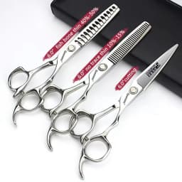 6 Inch Barber Specificlied Shears Professional Hairdressing Scissors Hairdresser Clippers Set Flat Thinning Hair Cutting Tools