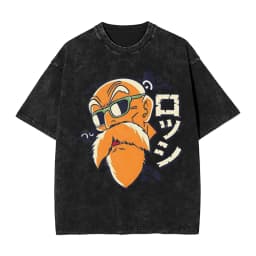 2026 Master Roshi Dragon Ball Printed T-shirt Men's and Women's Washed T-shirt High Quality Vintage Cotton T-shirt Harajuku Tops