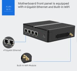 Intel Celeron J1900 N2830 Mini PC with 4xi226 LAN 1xHDMI 2xUSB Support Ubuntu Linux Firewall Router Appliance Windows10 Ready