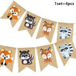 Woodland Animal Disposable Tableware Wild Forest Bear Fox Plate Cup Napkin Jungle Safari Happy Birthday Party Decor Kid Boy Girl