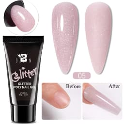AWStorG Hema Free Poly Nail Gel 30ML Acrylic Gel Finger Extension Transparent Nail Art Extension Quick Building Soak Off UV
