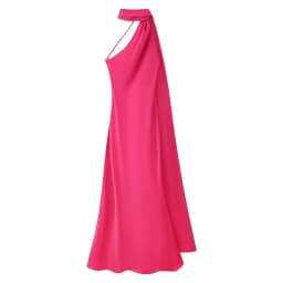 Elegant Long Silk Satin Dress Neck Hanging Pure Color Slim Fit Women's Summer New Fashion Dress City Commuting Casual Wedding