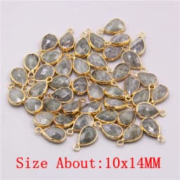 2pcs Natural Rose Clear Pink Quartz Labradorite Amethysts Stone Charm Pendant for Necklaces Earrings Jewelry Making Accessories