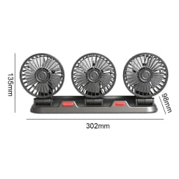 USB Charge Dual Head Fan Car Seat Back Cooling Fan Summer 360 Degree Rotation Auto Headrest Ventilation Fan Neck Cooler