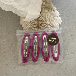 4pcs K-style Bright Water-drop Shaped Alloy Hair Clips For Women Vintage Solid Color 6.5cm Big Bobby Pins Barrettes Side Hairpin