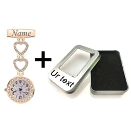 Personalized Customized Engraved With Your Name Doctor Clock Pin Brooch Zircon Crystal Strass Healthcare Heart Fob Nurse Watch