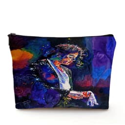Super Star Michael Jackson Cosmetic Bag Double Print Makeup Bags Women Wedding Handbag Lady Travel Organizer Child Wallet