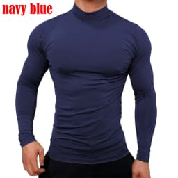 Men's High Collar Sweater Pullover Casual Solid Color Sweaters Long Sleeve Warm Knitted Turtleneck Outerwear