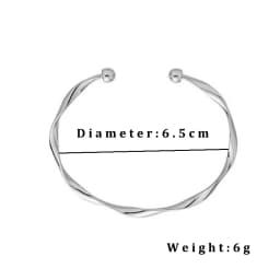 Silver Color Twisted Wave Bracelets Bangles for Women Hand Jewelry New Fashion Cuff Bangles Girl Simple Accessories Pulseras