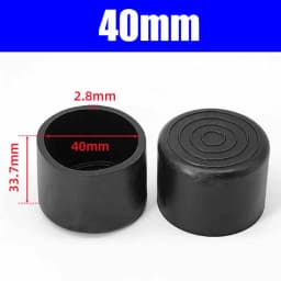 Round Black PVC Soft Rubber Pipe Sleeve Tube Cap Table Chair Foot Pad Protective Cover 6 8 10 12 14 16 19 20 22 25-120mm