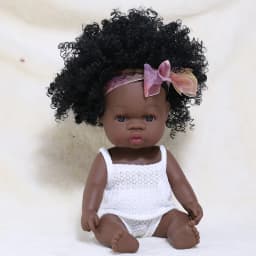 14 Inch 35cm Reborn African Doll Simulation Soft Vinyl Newborn Baby Dolls Children Lifelike Toys Girls Christmas Birthday Gifts