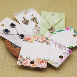 50pc Jewelry Set Package Card + 50 Oppbag 6*9cm Flower/ Marbling Necklace Earring Set Pendant Package Card