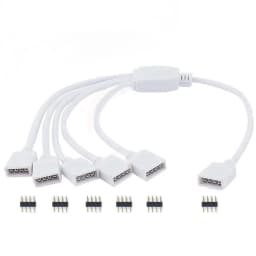 4 Pins RGB LED Tape Connector 1 to 1 2 3 4 5 Plug Power Splitter Cable 4pin Needle Female Connector Wire for RGB Led Strip Light
