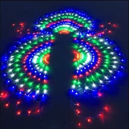EU/US Plug 3.2*0.6M 420LED 3 Peacock String Lights Outdoor Mesh Net Led Fairy Lights Christma Wedding New Year Decor Garland Lam