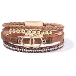 Leather Wrap Bracelet for Women, Boho Western Layered Cuff Jewelry | Stackable , Pairs with Boho Western Outfits, Gift for Women