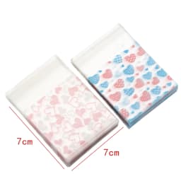 50pcs Valentine's Day Love Series Clear Plastic Self-Adhesive Bags for DIY Jewelry Packaging Display Baking Cookies Packaging
