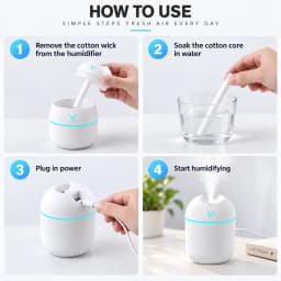 250ML Mini USB Air Humidifier Aroma Diffuser Essential Oil Cool Mist Maker RGB LED Night Light Quiet for Home Car Office Bedroom