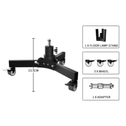 SH Metal Floor Light Stand Photography Fill Lighting Stand With 3pcs Casters Wheel Dual-use Background Light Stand