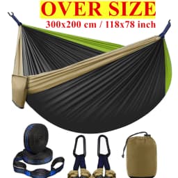 Outdoor Camping Hammock, Single & Double Person Heavy Duty Hammock with Carrying Bag and Tree Straps for Picnic Beach Travel
