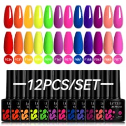 LILYCUTE 12PCs 7ml Nude Brown Red Nail Gel Polish Set Semi Permanent UV Gel For Nail Art Manicure Soak Off Gel Nail Polish Kit