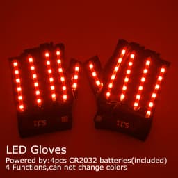 USB Rechargeable LED Glowing Gloves Finger Lighting Flashing Gloves Glasses Stage Performance Costume Dance Concert Decor