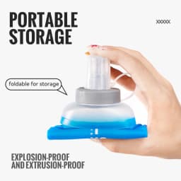 WRELS Water Bottle TPU Folding Soft Flask BPA-Free Collapsible Water Bottle for Hydration Vest Pack Running Hiking Water Bottle