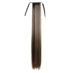 WIGSIN Synthetic 32Inch Long Straight Drawstring Ponytail Clip in Hair Extension Black Blonde Hairpiece for Women