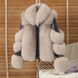 2025 Winter New Imitation Fox Fur Grass Jacket for Women Short Fashion long sleeves Motorcycle Jackets Women's Zipper Outwear