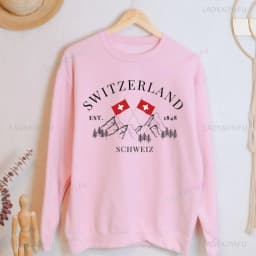 Switzerland Sweatshirt Swiss Flag Crewneck Pullover Unisex Pullover Swiss Gift