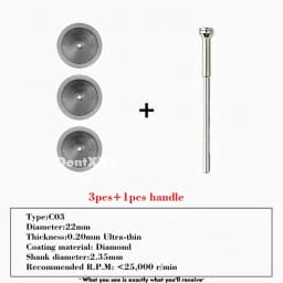 Ultra-Thin Double-Sided Diamond Grinding Discs – 0.20mm Cutting & Polishing Blades with 2.35mm Shank