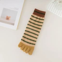 New Five-Finger Ladies Breathable Sweat-Absorbing Mid-Tube Split-Toed Socks Cute Cartoon Student Girl Socks