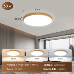 LED Ceiling Light Chandelier Wood Grain Color Ceiling Lamps Tricolor Led Panel Lights For Living Room Bedroom Kitchen Decoration