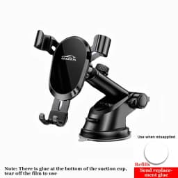 Lcars Car Phone Holder, Universal Gravity Mount for Vehicles, Anti-Shake Vacuum Suction Cup Adhesive Reinforced Holder, Dedicated Phone Holder for Dashboard Navigation and Entertainment, Suitable for Smartphones
