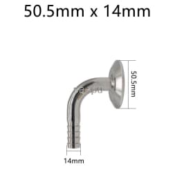SAP 19/25/32/38/51mm SS304 Sanitary Hose Barb Pipe Fitting 1.5/2" Tri Clamp 90 Degree Elbow Hose Adaptor Clamp Hose Barb Fitting