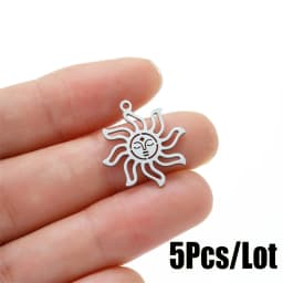 Sun Moon And Star Charm Bracelet Kit Making Supplies Diy Stainless Steel Necklace Pendant Jewelry Creation Trinket Decoration