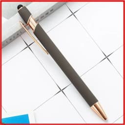 100 Pieces Free LOGO Engraving Ballpoint Pens for Touch Screens Metal Aluminum Handle Push Pen Writing School&Office Supply
