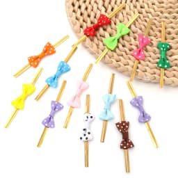 30Pcs/bag Golded Wire Bowknot Bow Metallic Twist Ties Bow Tie Wrapping for Food Cookies Lollipop Candy Bags Sealing Fixed Ties