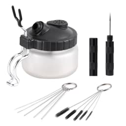 SAGUD 19PCS Airbrush Cleaning Kit Spray Gun Cleaner Set with Cleaning Pot Brushes & Repair Tools for Hobby Painting Model Craft