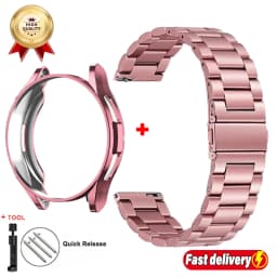 Metal Starp+Case for Samsung Galaxy Watch6 Classic 43mm 47mm PC Case for Galaxy Watch6 5 40mm44mm Stainless Steel Bracelet Strap