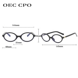 Unisex Retro Oval Eyeglass Frame Transparent Anti-blue Light Computer Glasses Optical Spectacle Frame for Men Women