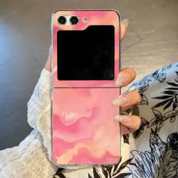 Marble Pattern Transparent Phone Case For Samsung Galaxy Z Flip 6 5 4 3 Clear Hard Folding Cover For Samsung Z Flip6 Flip5 Flip4