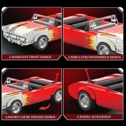 249PCS Retro C1 Convertible Car Building Blocks Flame Classic Car Models Vehicle Bricks Idea Desktop Display DIY Puzzle Toy Gift