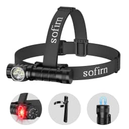 SOFIRN HS43 Headlamp 3200 Lumens Red/White Spot/Flood Light 21700 USB-C Rechargeable Flashlight Quick-Release Mount
