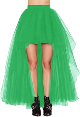 Women Tiered Short Skirts Fluffy Tulle Multi-layer High-Low Petticoat A Line Elastic Waist Underskirt Carnival Party Tutu Skirts
