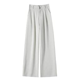 Seoulish Spring Summer Elegant Button Women's Wide Leg Pants 2025 New High Waist Solid Casual Loose Straight Trousers for Womens