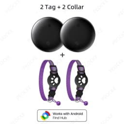 Pets Smart Tracker Tag With Cat Collar Android Alternative to AirTag Works with Google Find Hub Anti-Lost GPS Tracker Locator