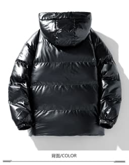 Men Parkas Thicken Warm Coat Men's Solid Color Parkas Coat Men's Fashion New Streetwear Winter Jacket Mens Glossy Black Jackets
